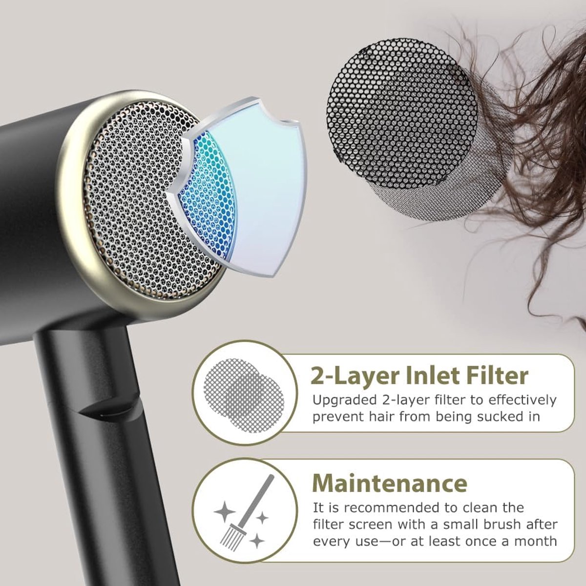Thijox - Professionele Ionen Haardroger - Sneldrogend met 150.000 omw/min - Geluidsarm met Diffuser en Stylingmondstuk - Mini Reisföhn voor Dames en H thumbnail 4