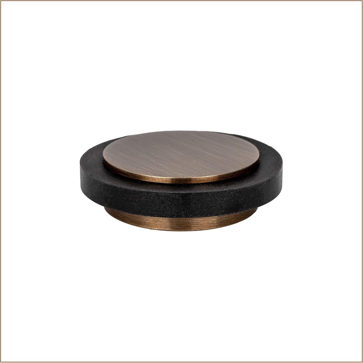 SnelShoppen - Deurstopper zelfklevend Ø35 mm | Antiek leer zwart rubber | Sterke hechting | Functioneel | Ideaal voor huis en kantoor