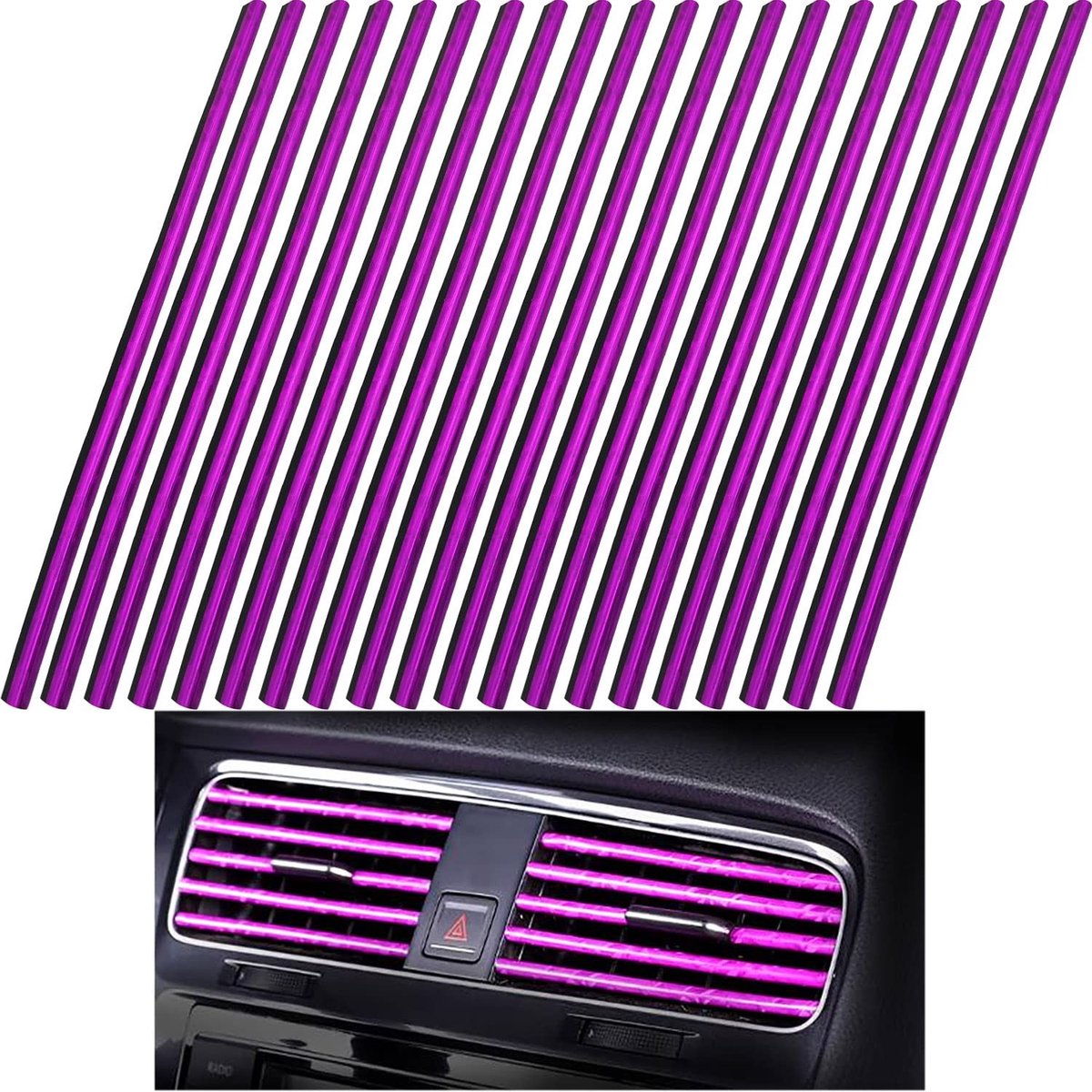 Dailygoods- Sierstrips 20 Stuks - Zelfklevend - PVC Materiaal - Flexibel - U-vormig Ontwerp - Voor Ventilatieopeningen Airconditioning - Interieurdecoratie