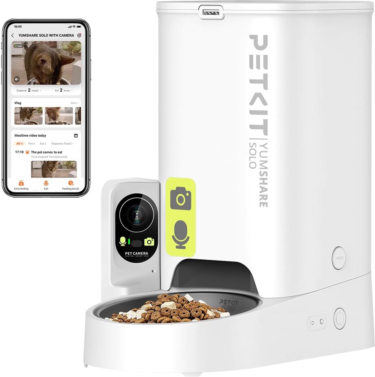 Thijox - Automatische Dozifier Kattensysteem met Camera, 1080P HD, AI Functie, 3L Capaciteit, Dubbelzijdig Audio, 2.4G WiFi, APP Besturing, RVS Voeder