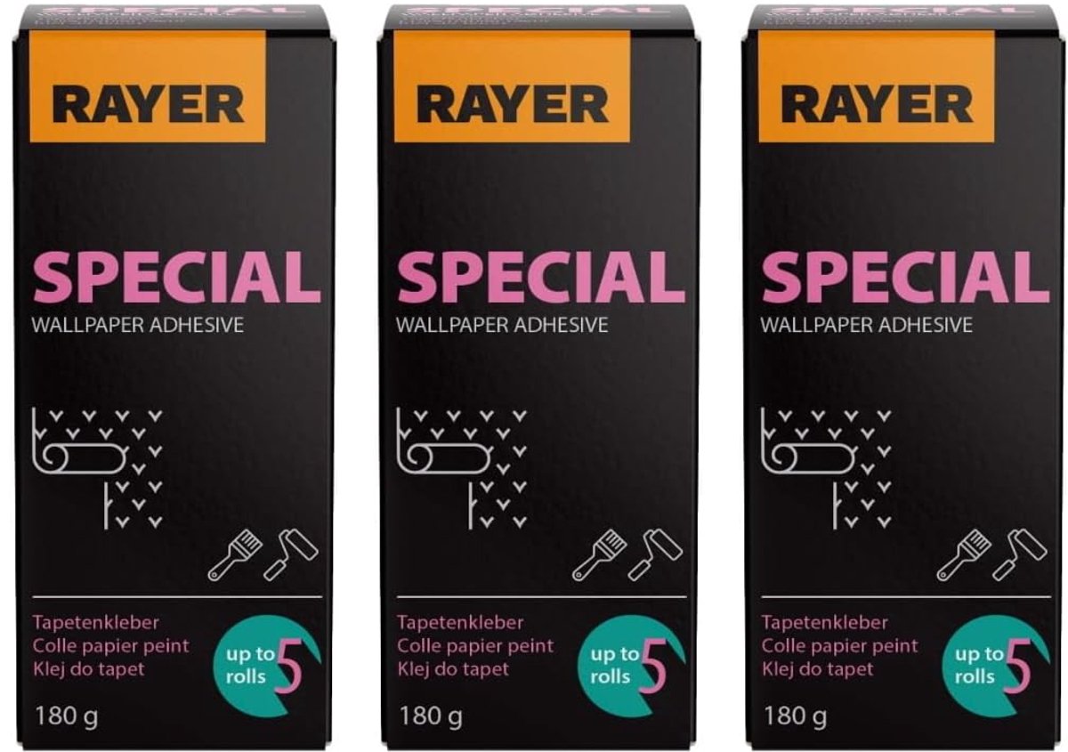 SnelShoppen - Universele behanglijm voor papier en vinylbehang, 3 x 180 g, sterk, snel drogend, voor verschillende oppervlakken
