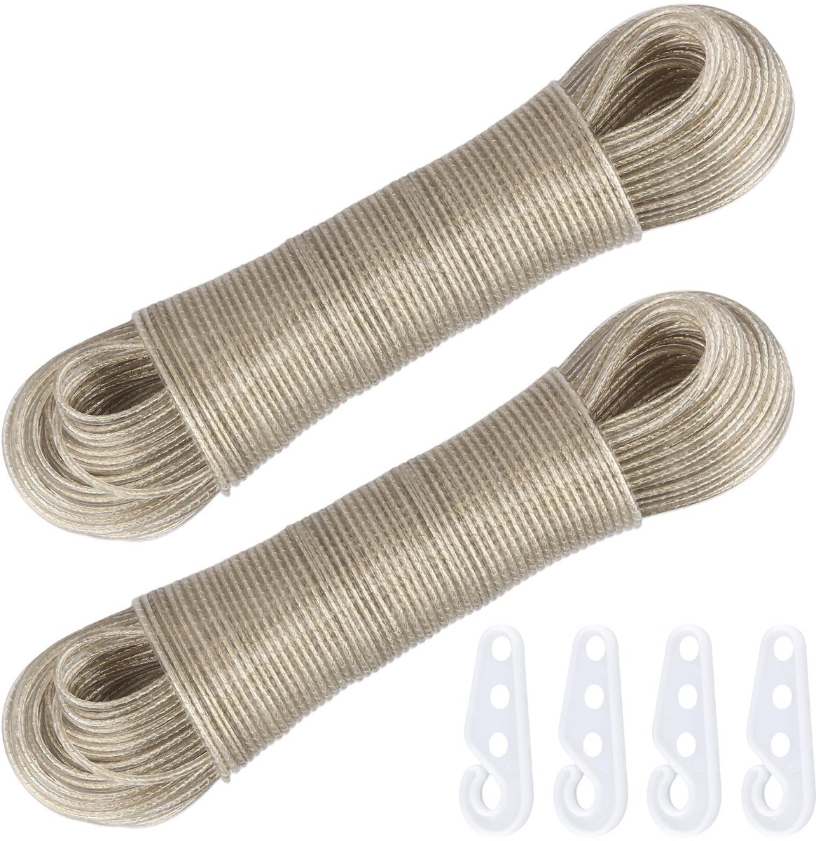 Dailygoods- Waslijn 50 m - Waslijn met stalen kern 3 mm - Weerbestendig - Extra sterke waslijn - Ideaal voor tuin/camping - Duurzaam en flexibel - Waskoord