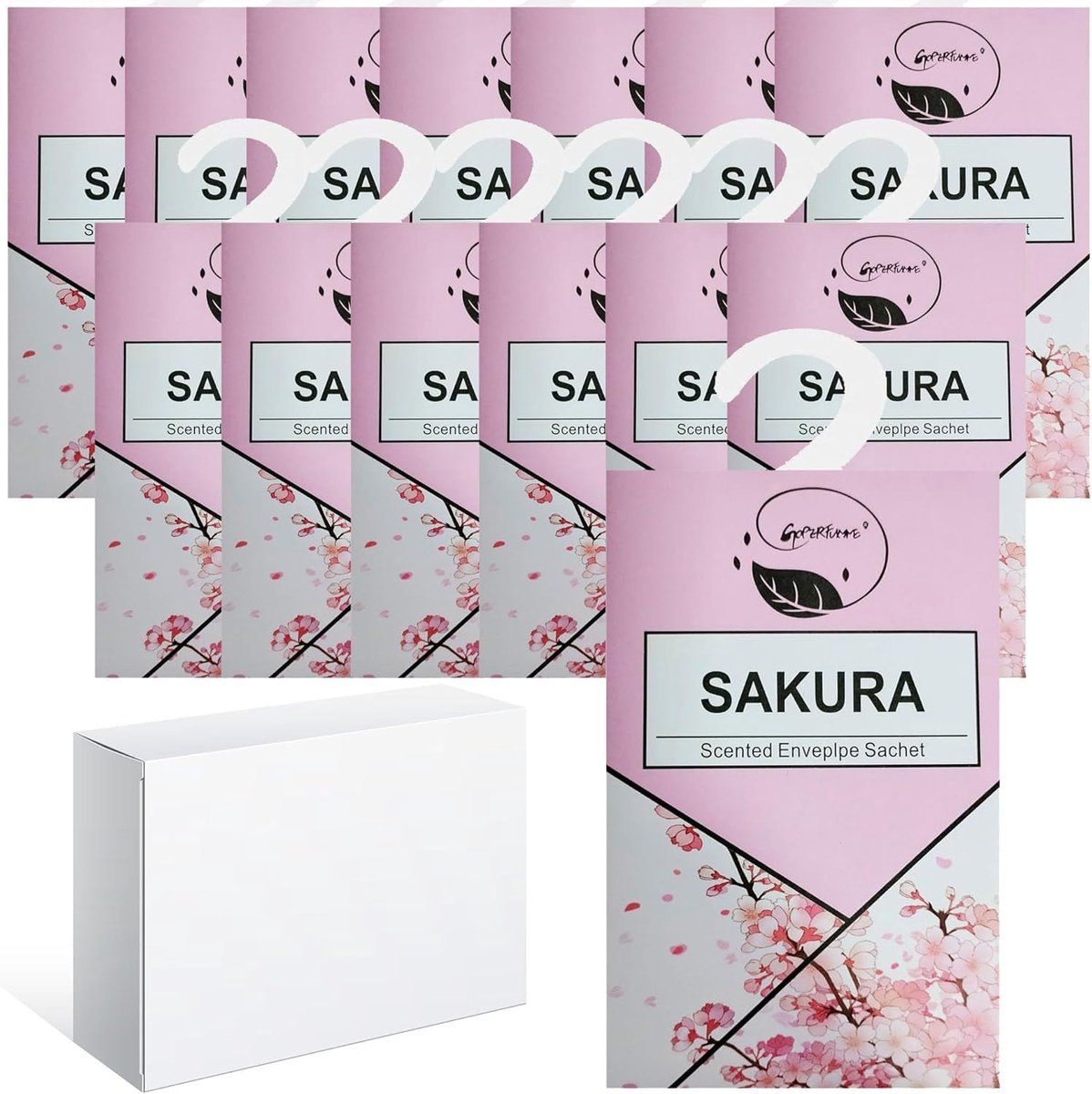 Thijox - 14 Stuks Sakura Wasgeur - Natuurlijke Geurzakjes voor Kledingkast, Kastdeo & Geurverfrisser - Frisheid & Aroma voor Elke Ruimte