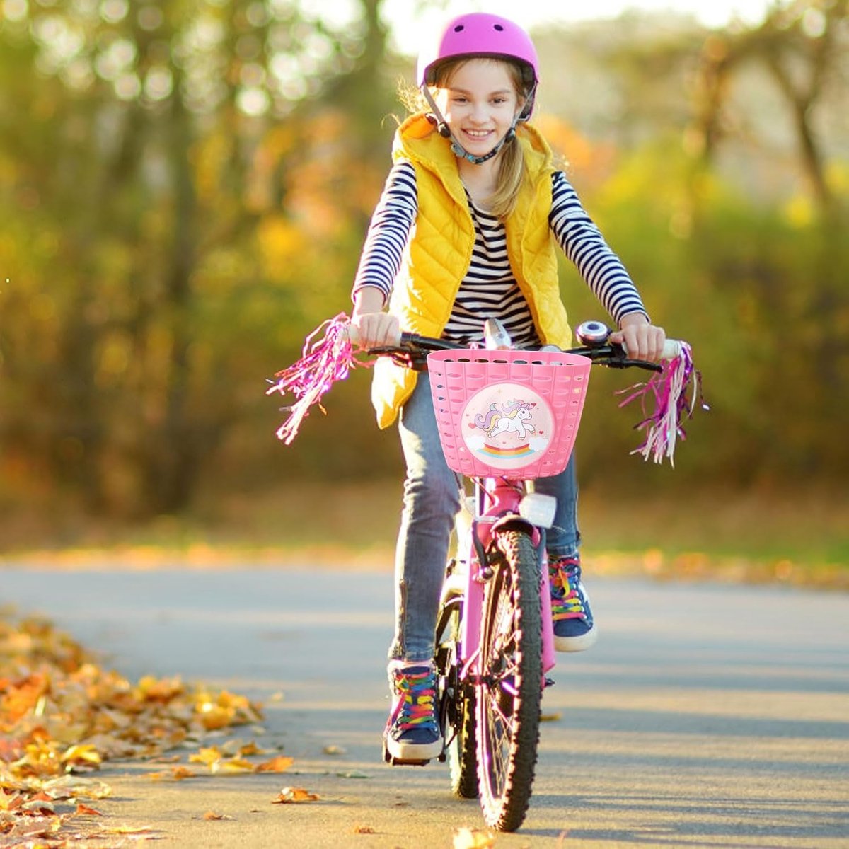 Dailygoods - Waterdicht Kunststof Fietsmand - Fietsaccessoires - Roze - Fietsmand voor Kinderen - Geschikt voor Meisjes en Jongens