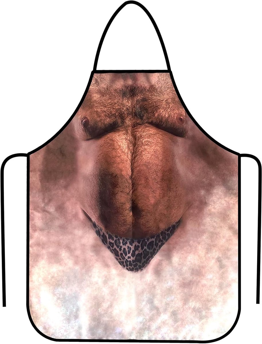 Thijox - Grappige Schort voor Mannen met Wacky Belly Design - Keuken BBQ Schort voor Koken, Grillen en Feestjes - Perfecte Cadeau voor Vaderdag, Verja