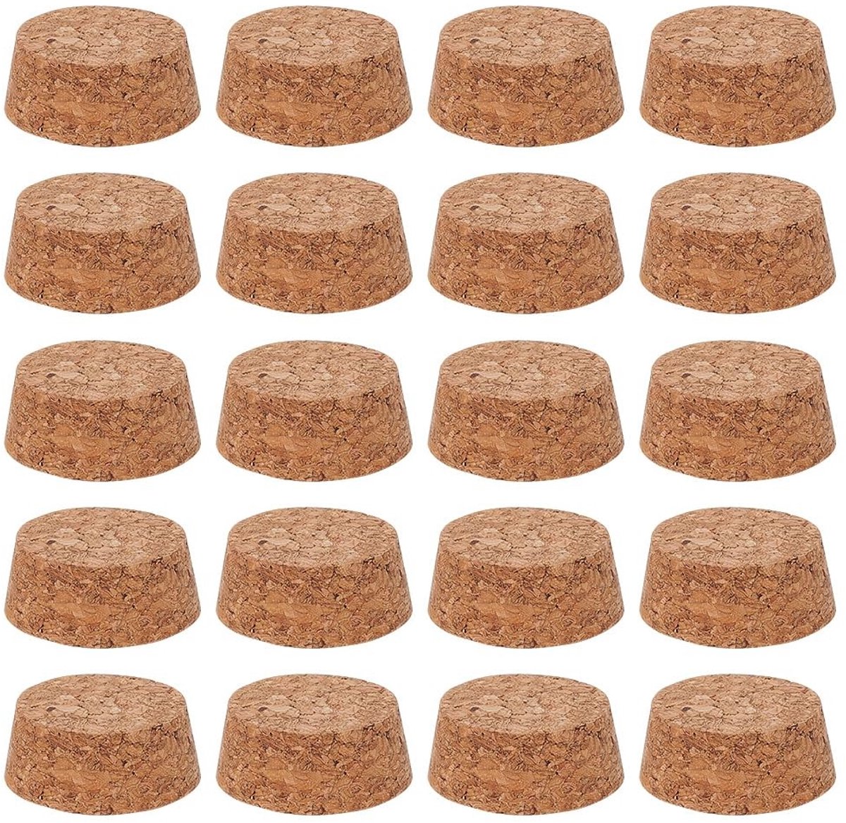 Inovra- Kurkpluggen 20 Stuks - Houten Kurkpluggen - Conische Vervangende Kurken - 38 mm Diameter - 16 mm Dik - Hoogwaardig Kurk - Flesdoppen