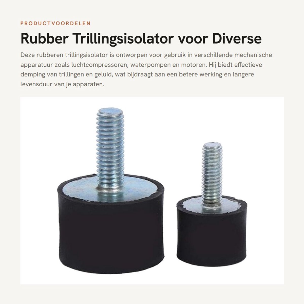 Inovra- Elektroslot - CNC Aluminiumlegering - Rubber Trillingsisolator - Zwart/Zilver - Dempingselement - Schroefdraaddiameter 6mm/8mm