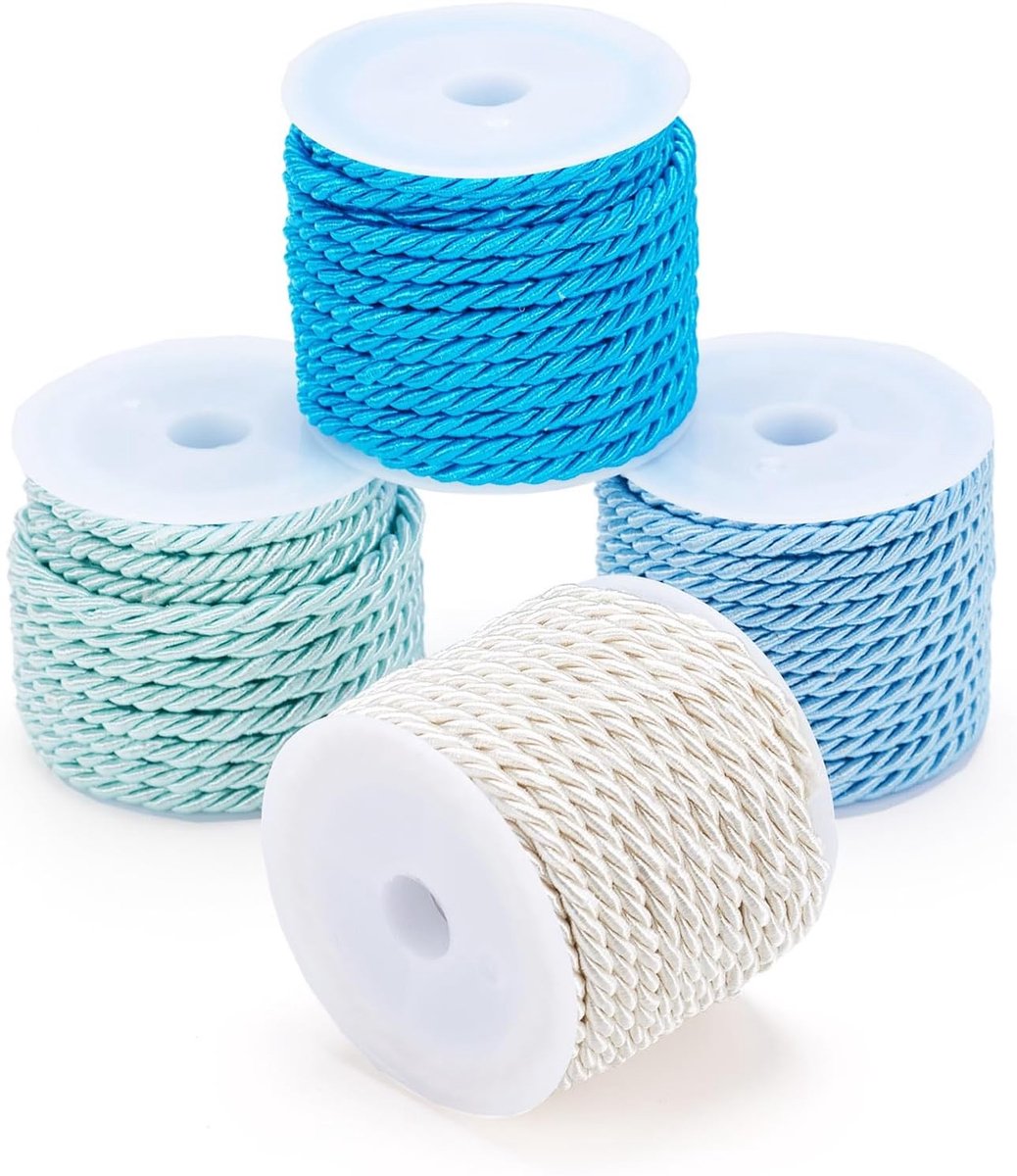 20M Polyester Gedraaide Touwen 3mm Handgemaakte Vlechtkoord voor Sieraden, Armbanden en Decoratie