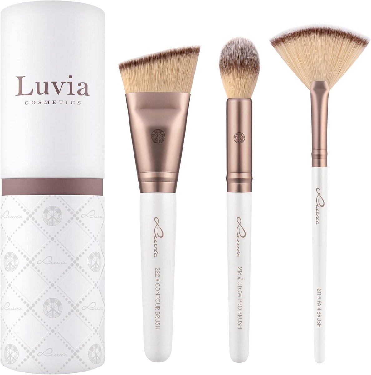 SnelShoppen - Make-up Kwastenset, Veganistische Highlight & Contour Set, 3 Professionele Gezicht Kwasten voor Blenden, Modelleren en Contouren, Zacht
