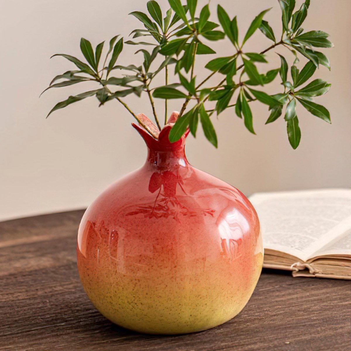 Inovra- Bloemenvaas Uniek Ontwerp - Decoratieve Vaas - Granaatappelvorm - 16,3 cm - Woondecoratie - Voor Keuken/Kantoor - Decoratievaas