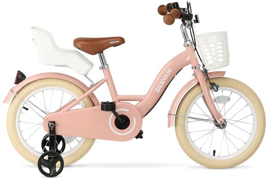 Deryan Zoey Kinderfiets 12 Inch - Verstelbare Fiets met Mandje - Roze van Deryan — afbeelding 2