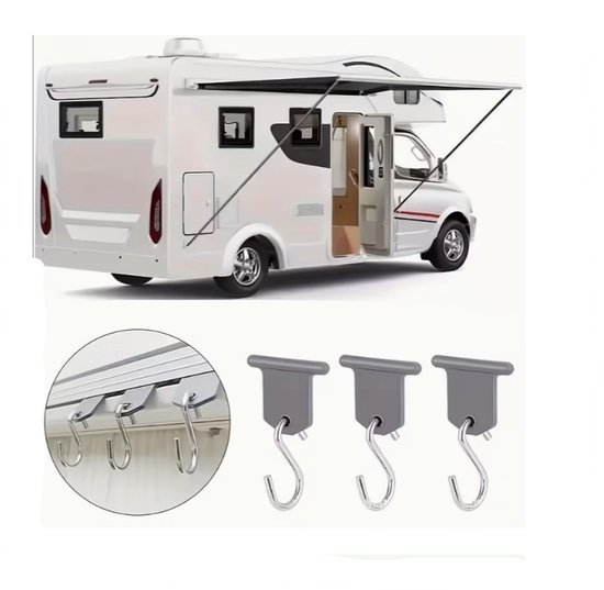 4 stuks - Luifelhaak - Luifel - Caravan - Camper - Camping - Ophanghaak - Vakantie — afbeelding 4