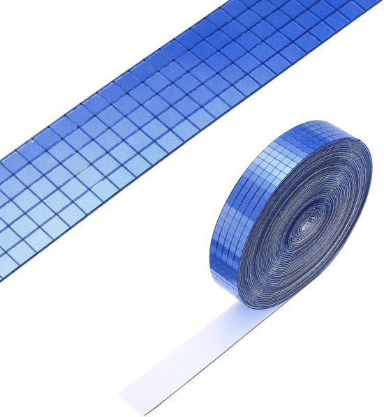 5x5mm Zelfklevende Spiegel Mozaïektegels, 10000 Stuks Vierkante Mini Glazen Mozaïekstickers voor DIY Ambachten en Disco Ball Feestdecoratie, Blauw