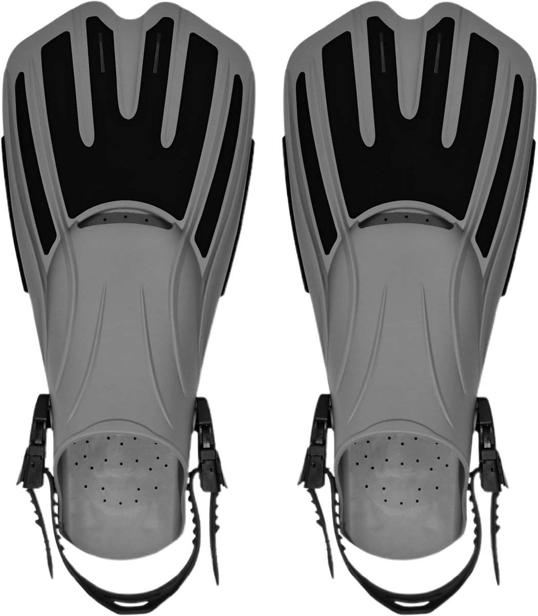 Thijox - Snorkelvinnen, korte zwemvliezen met verstelbare riemen, open hiel, voor volwassenen en kinderen, ideaal voor snorkelen, duiken en reizen