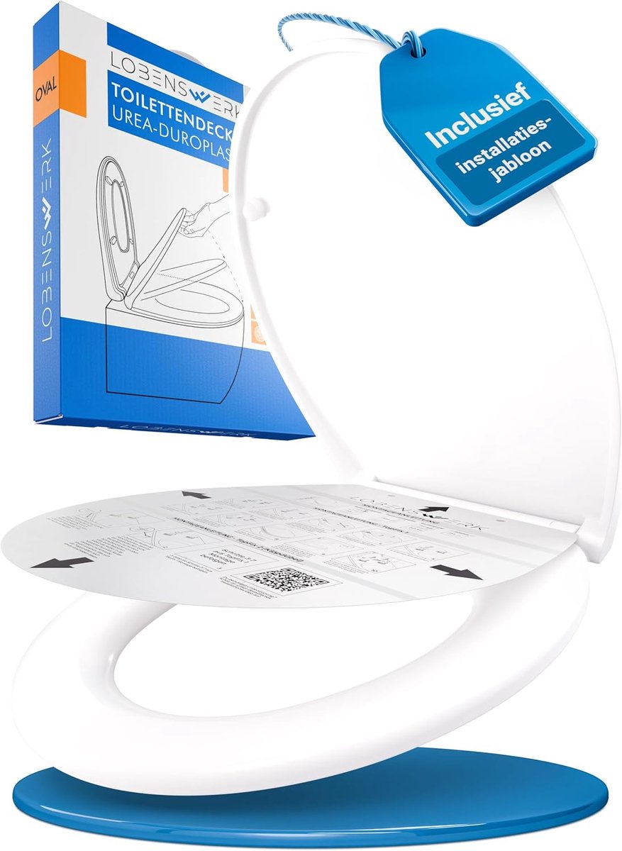SnelShoppen - Ovale Toiletbril met Softclose Mechanisme - Antibacterieel en UV-Bestendig Duroplast - Eenvoudige Installatie met Snelontgrendelingsfunc