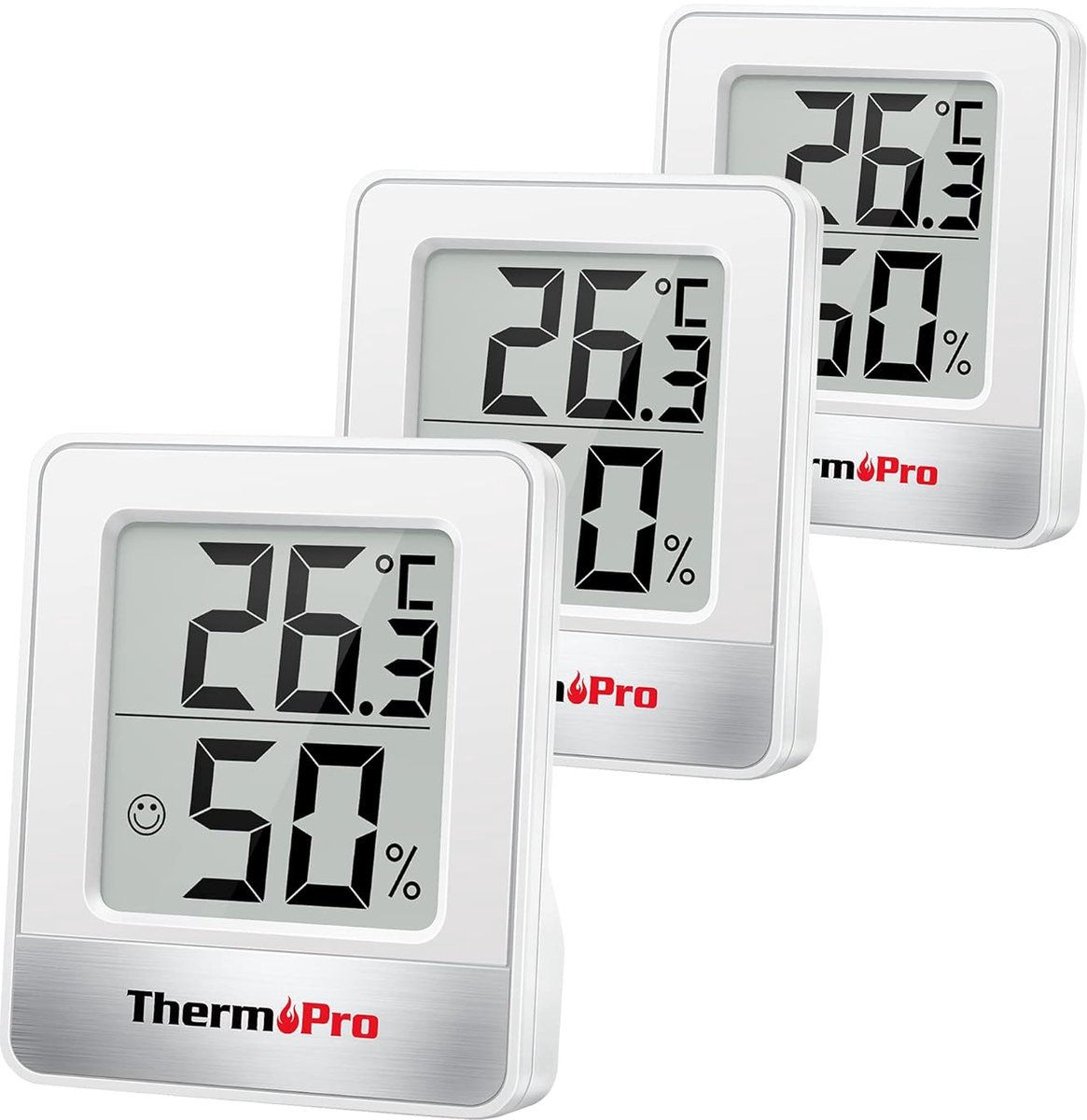 SnelShoppen - Digitale Kamerthermometer Hygrometer Binnenshuis Mini Temperatuurmonitor Vochtigheidsmeter Voor Thuiskantoor Luchtcomfort - Zwart