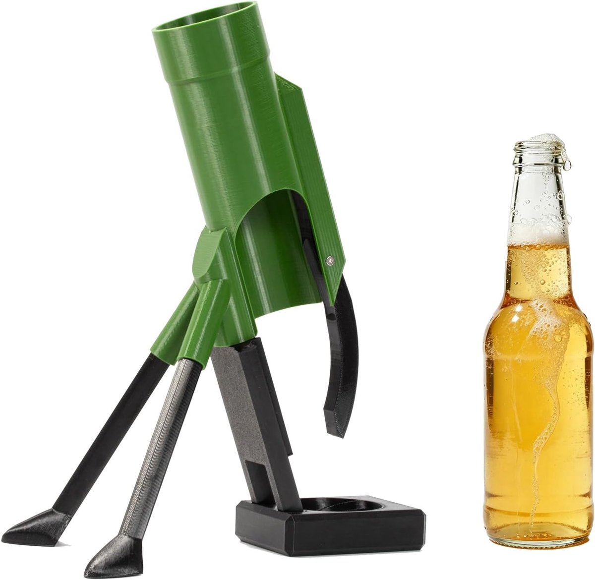 SnelShoppen - 51mm Beer Mortar - Hands-Free Bierflesopener met Mortier Mechanisme - Grappige Flessendop Launcher voor Feest, Bar en Thuisgebruik
