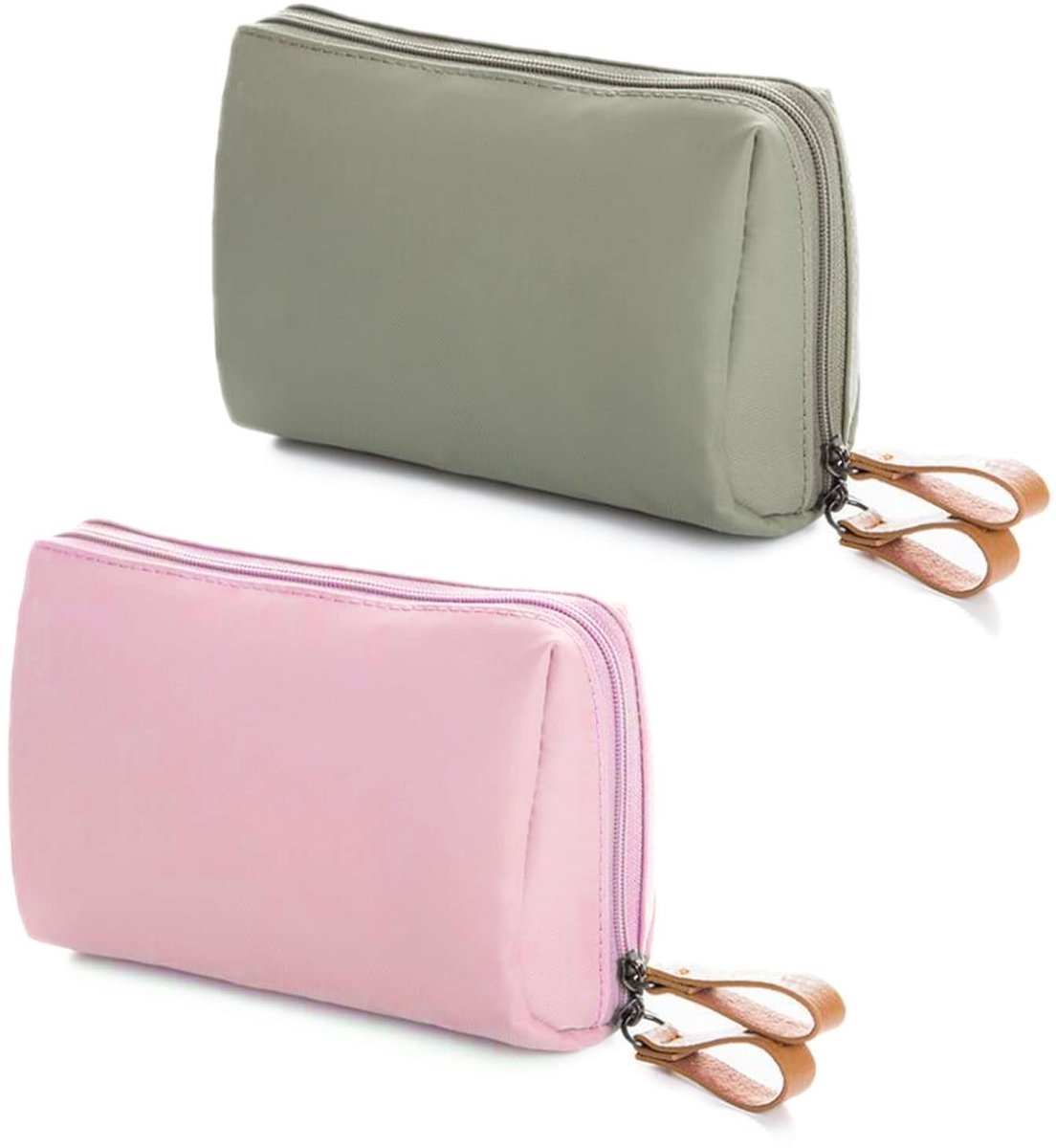 Dailygoods- Reistoilettas Waterdicht - Draagbare Cosmetische Tas - Set van 2 - Hoogwaardig Polyester - Effen Kleur - Gemakkelijk te Reinigen - Cosmetica Tas