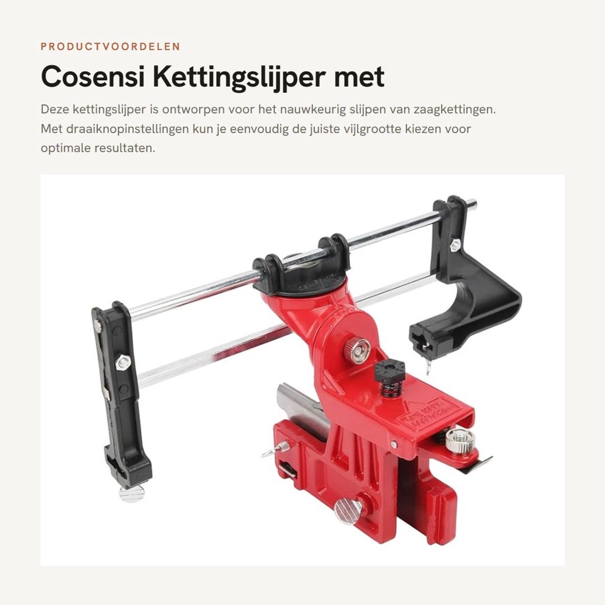Dailygoods - Kettingslijper met Draaiknopinstellingen voor Nauwkeurig Slijpen