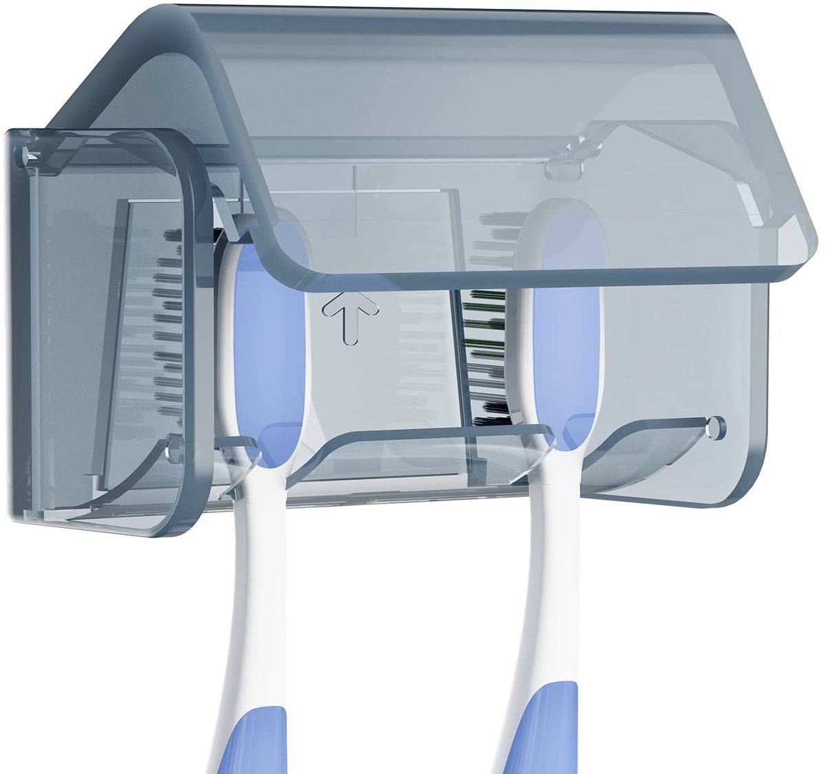 Dailygoods- Tandenborstelhouder Wandgemonteerd - Zelfklevend - 2 Sleuven - Afdekking - Geschikt voor Oral-B/Colgate - Voor Gladde Oppervlakken - Tandenborstelstandaard