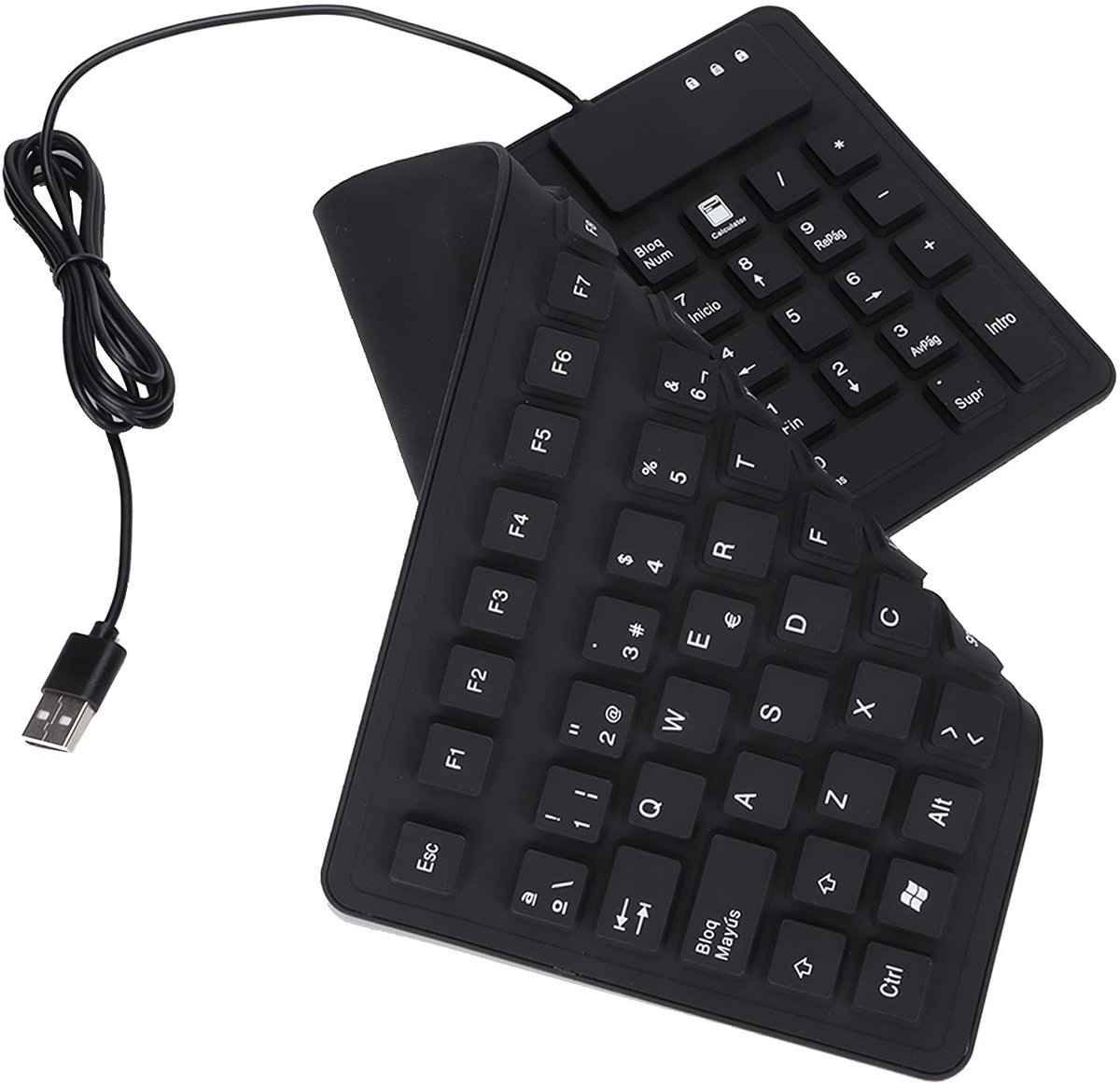 Dailygoods - Opvouwbare Toetsenborden - Draagbaar - Ultraslank - Waterdicht - Stil Toetsenbord - Geschikt voor Pc-notebooklaptop - Spaans