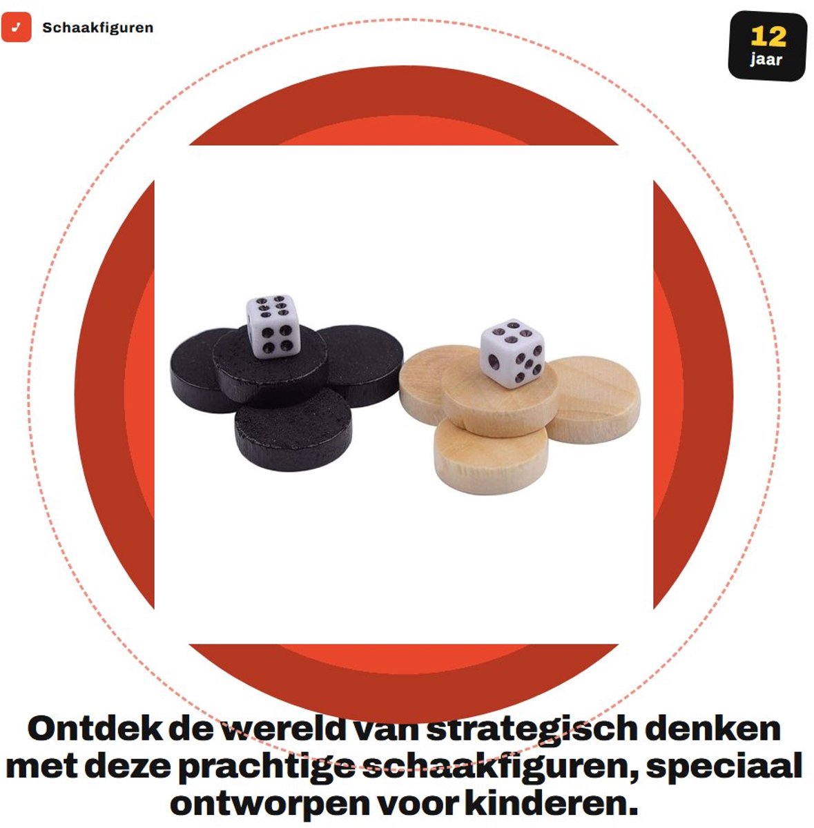 Dailygoods- Schaakfiguren Hout - 32 Stuks - Draagbaar - Binnen/Buiten Activiteiten - Geschikt voor Kinderen - Diameter 1,9 cm - Schaakstukken