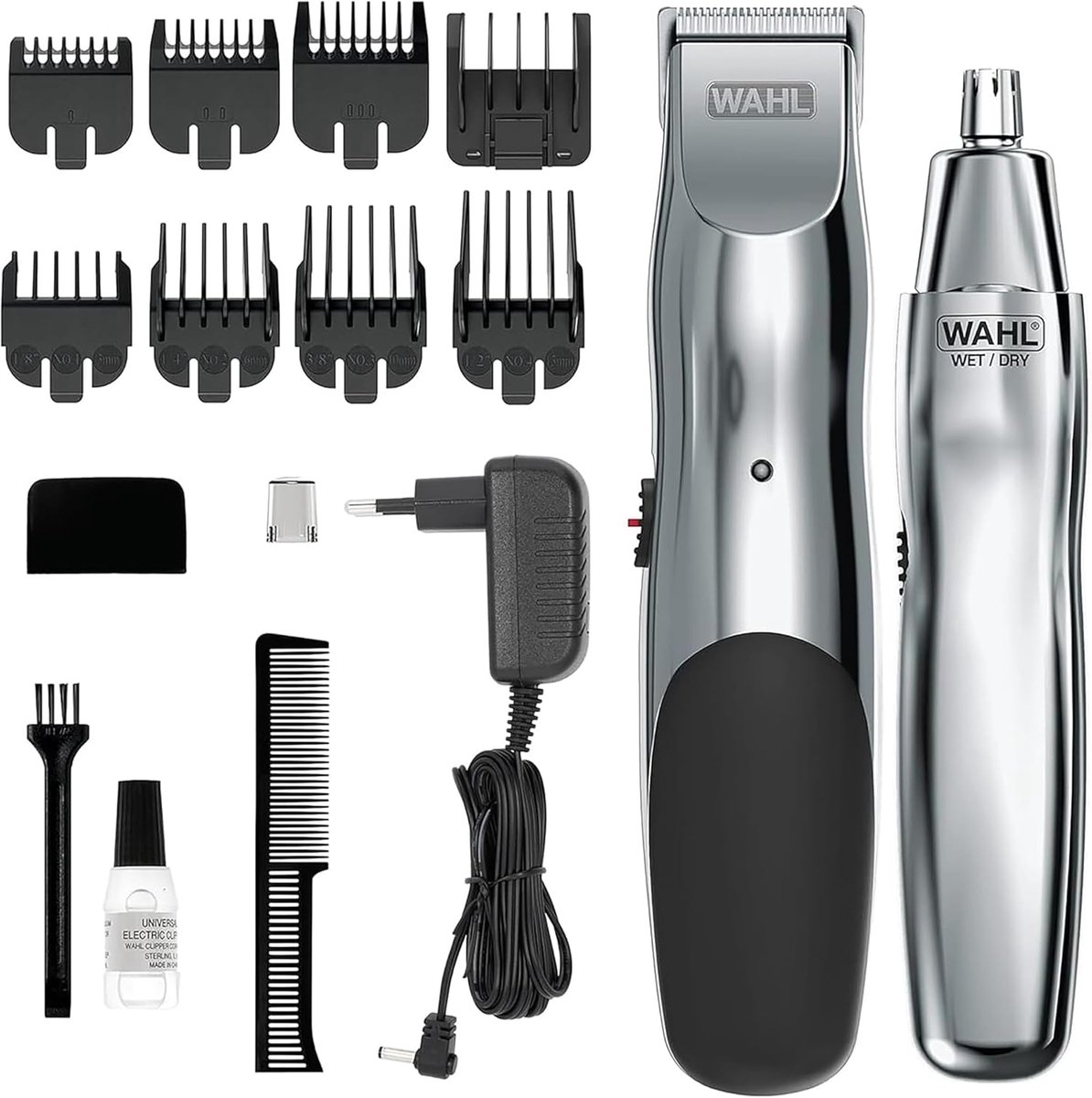 Thijox - Oplaadbare Baardtrimmerset voor Snor en Lichaamsgrooming met Neustrimmer, Nat/Droog Gebruik, Lichtgewicht, Zelfslijpende Bladen, Perfect voor