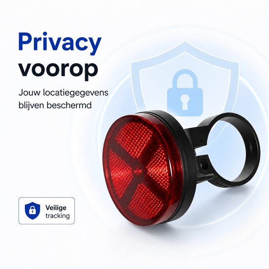 GPS tracker fiets – Werkt met Apple Find My & Android Find Hub - Inclusief GPS tracker - Fietsreflector - Zonder abonnement - Onbeperkte lokalisering - Vervangbare batterij - Met geluidssignaal - Fiets tracker - Anti diefstal - Waterdicht