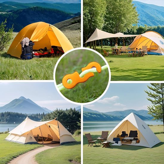 Dailygoods- Windgesp 20 Stuks - Aluminium Legering - Tent Accessoires - Rope Spanning - Robuust en Duurzaam - Betrouwbare Ondersteuning - Tenthaak van Dailygoods — afbeelding 2