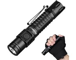 Thijox - Wurkkos FC12C Tactische Zaklamp 1600 Lumen Oplaadbaar LED, IP68 Waterdicht, Extreem Helder, Met Tactische Schakelaar Voor Camping, Buitenacti