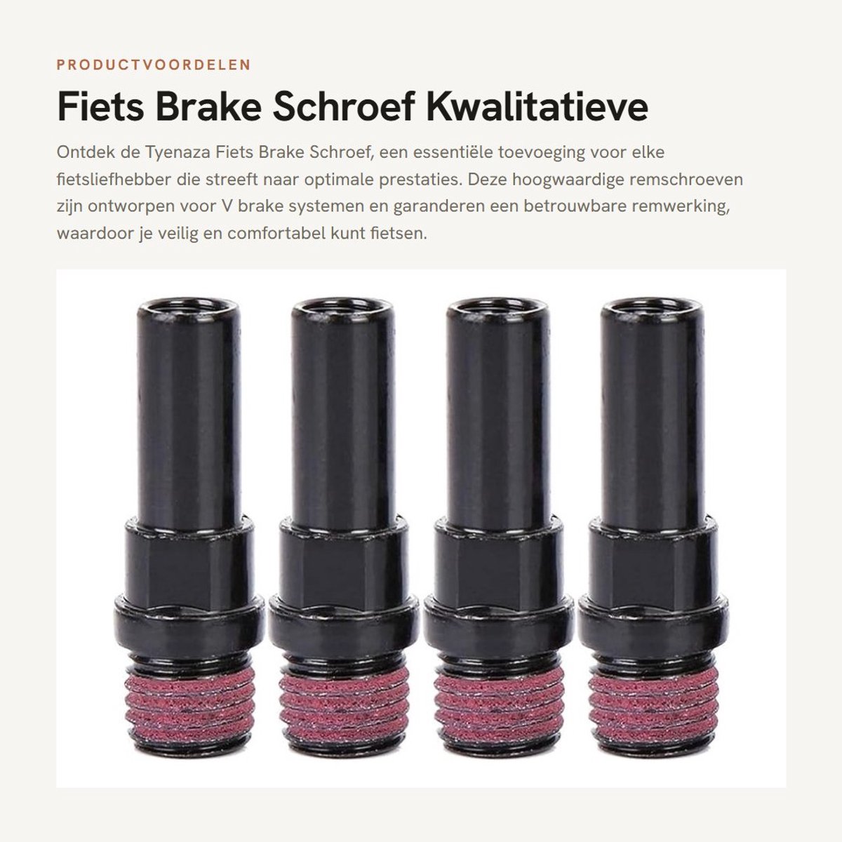 Dailygoods- Brake Pivot Hoogwaardige Stalen Schroeven - M8/M10 - 4 Stuks - Lichtgewicht - Corrosiebestendig - Geschikt voor V-rempalen - Remschroef