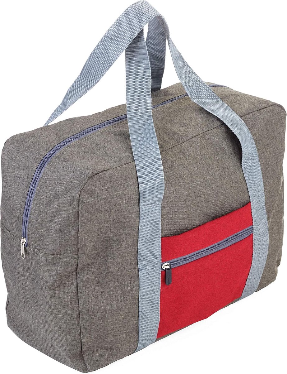 SnelShoppen - Opvouwbare Reistas - Ruimtebesparend, Grijs, 175x160x60mm, Stevig Polyester, Modern Ontwerp, Ideaal voor Reizen, Weekendje Weg, Sport en