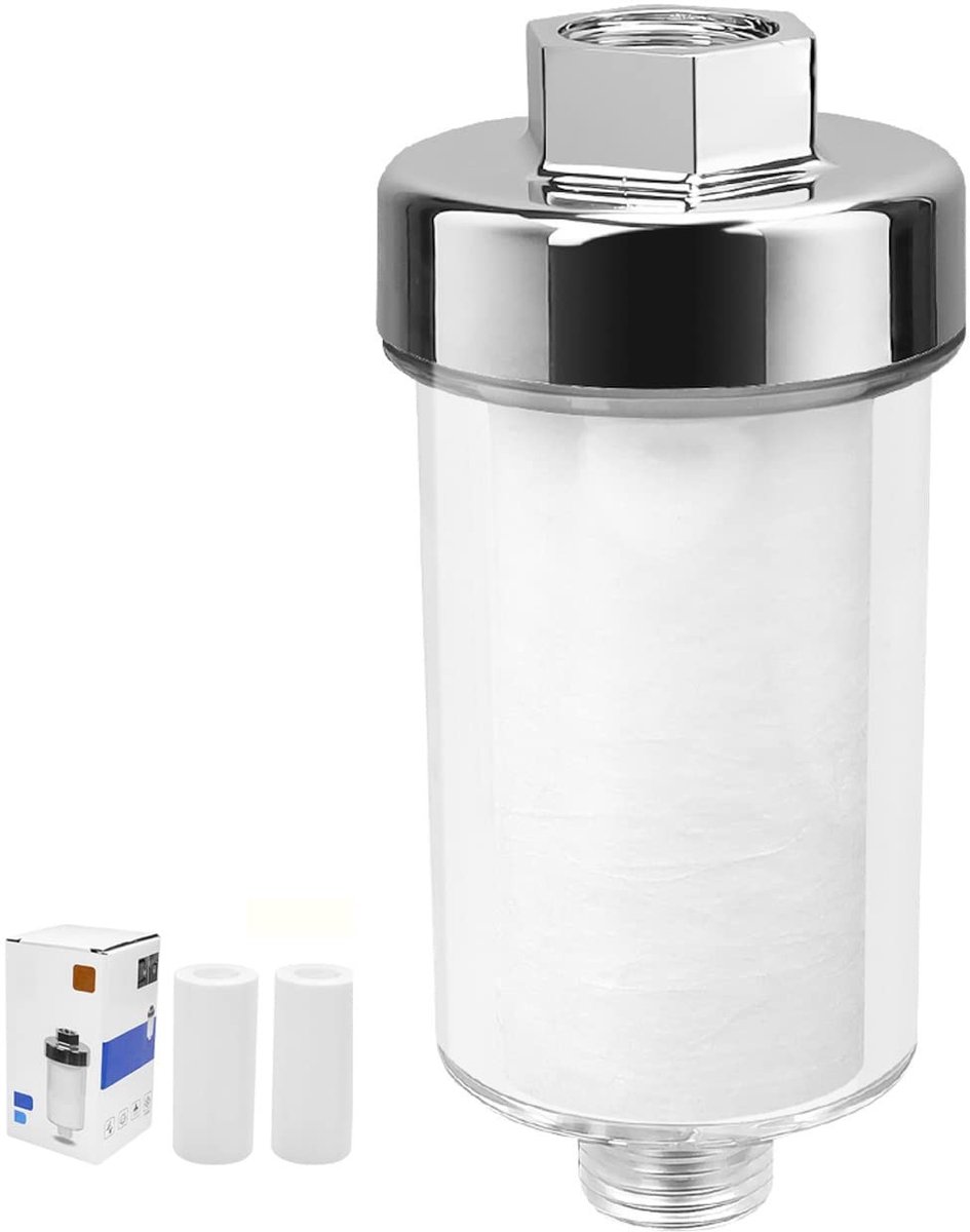 Dailygoods- Douchefilter met 2 verwisselbare cartridges - Anti-kalk filter - Waterfilter voor douche - Schokbestendig - Duurzaam PC materiaal - Universeel toepasbaar