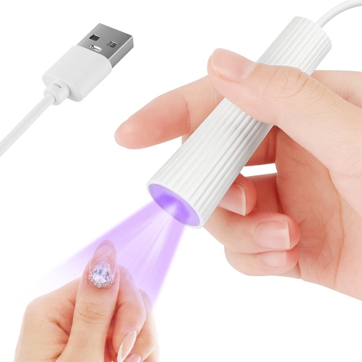 Thijox - Semipermanente Nagellamp Mini UV-Lamp Draagbare Nageldroger Oplaadbaar voor Snel Drogen Wit, Perfect voor Thuis en Professioneel Gebruik
