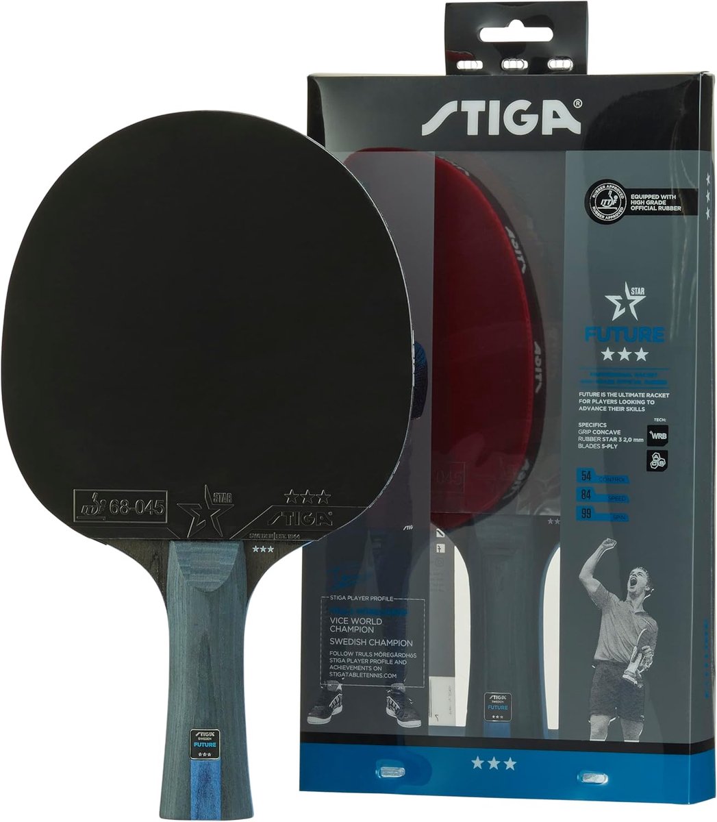 Thijox - Professioneel Tafeltennisbatje 3-sterren WRB Technologie voor Aanvallende Spelers - Verbeterde Controle, Spin en Snelheid - Perfect voor Comp