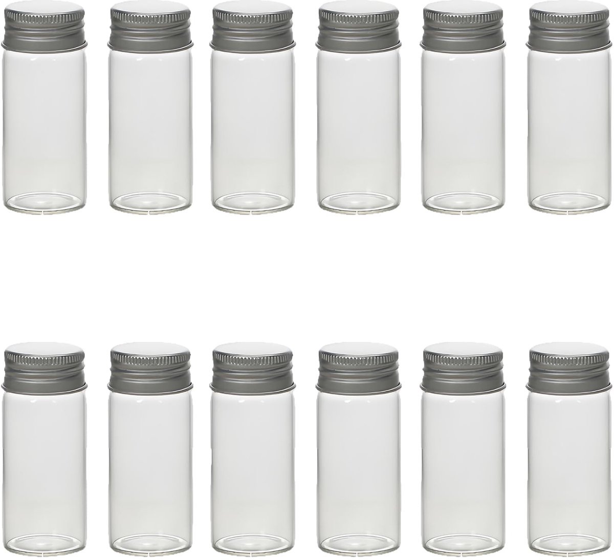 Dailygoods- Glazen Flessen 30ml - Kleine Flesjes - Monster Flesjes - Lege Flessen - Aluminium Schroefdop - Voor DIY Kunst en Decoraties