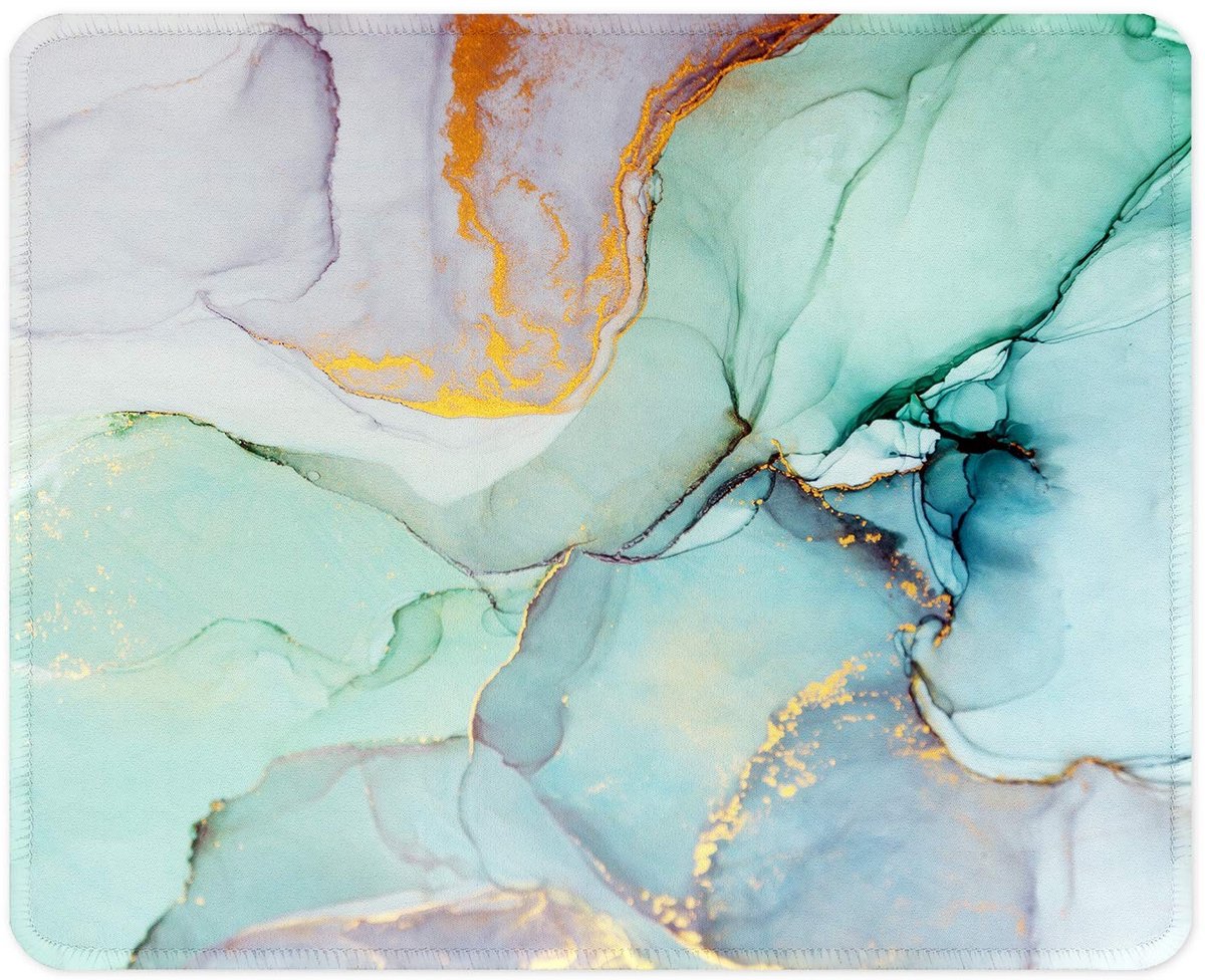 Dailygoods- Gaming Muismat Premium - Antislip Rubberen Basis - Gestikte Randen - Modern Marmerpatroon - 260 x 210 mm - Decoratief Design