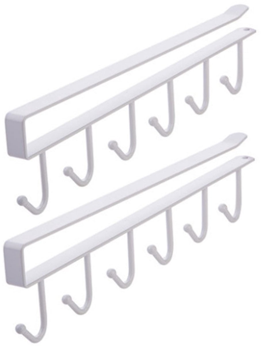 Dailygoods- Bekerhouder 2-pack - Mokhouder - Koffiemok Haak - Opberghouder Keuken - Zelfklevend - Hoogwaardig Metaal