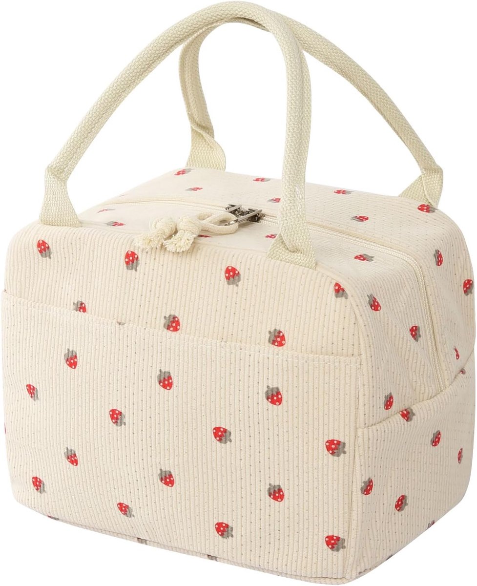 Dailygoods- Lunchtas 9 Liter - Draagbaar - Koeltas - Voor Volwassenen - Werk/School - Hoogwaardig Corduroy Materiaal - Uitstekende Isolatie
