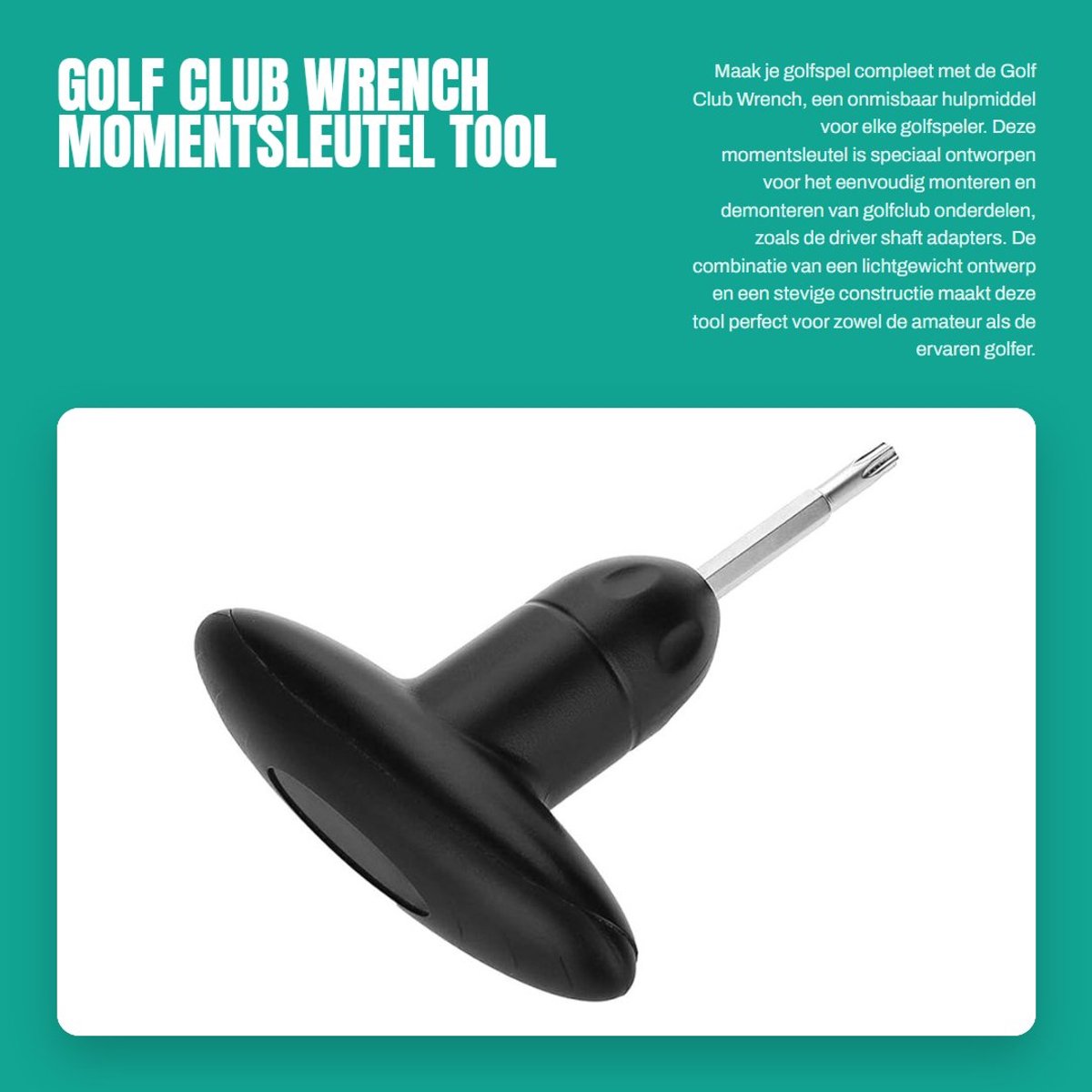 Dailygoods - Golf Club Wrench - Momentsleutel Tool - Lichtgewicht en Draagbaar - Zwart - Golf Torque Tool - Geschikt voor Golfclubs - 11 Centimeter