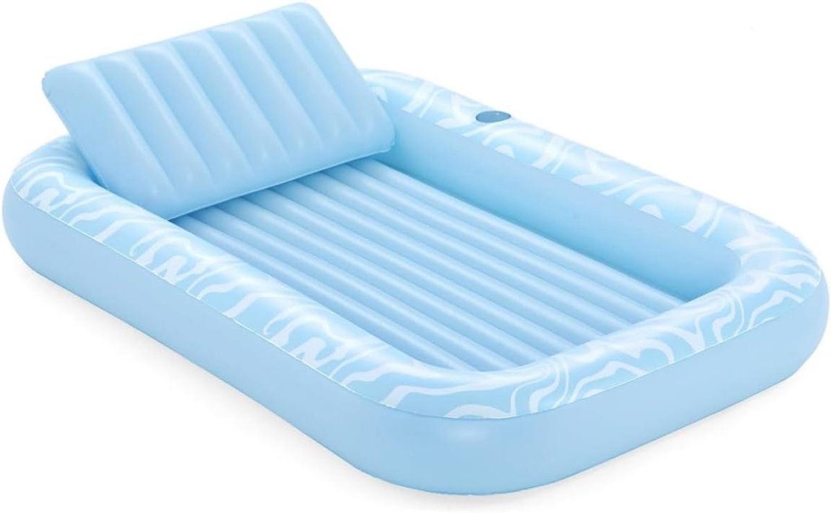 Opblaasbare Lounge - Zonnebank Vlotter - Ontspannen Zomer - Met Bekerhouder - 2.05 meter - Blauw