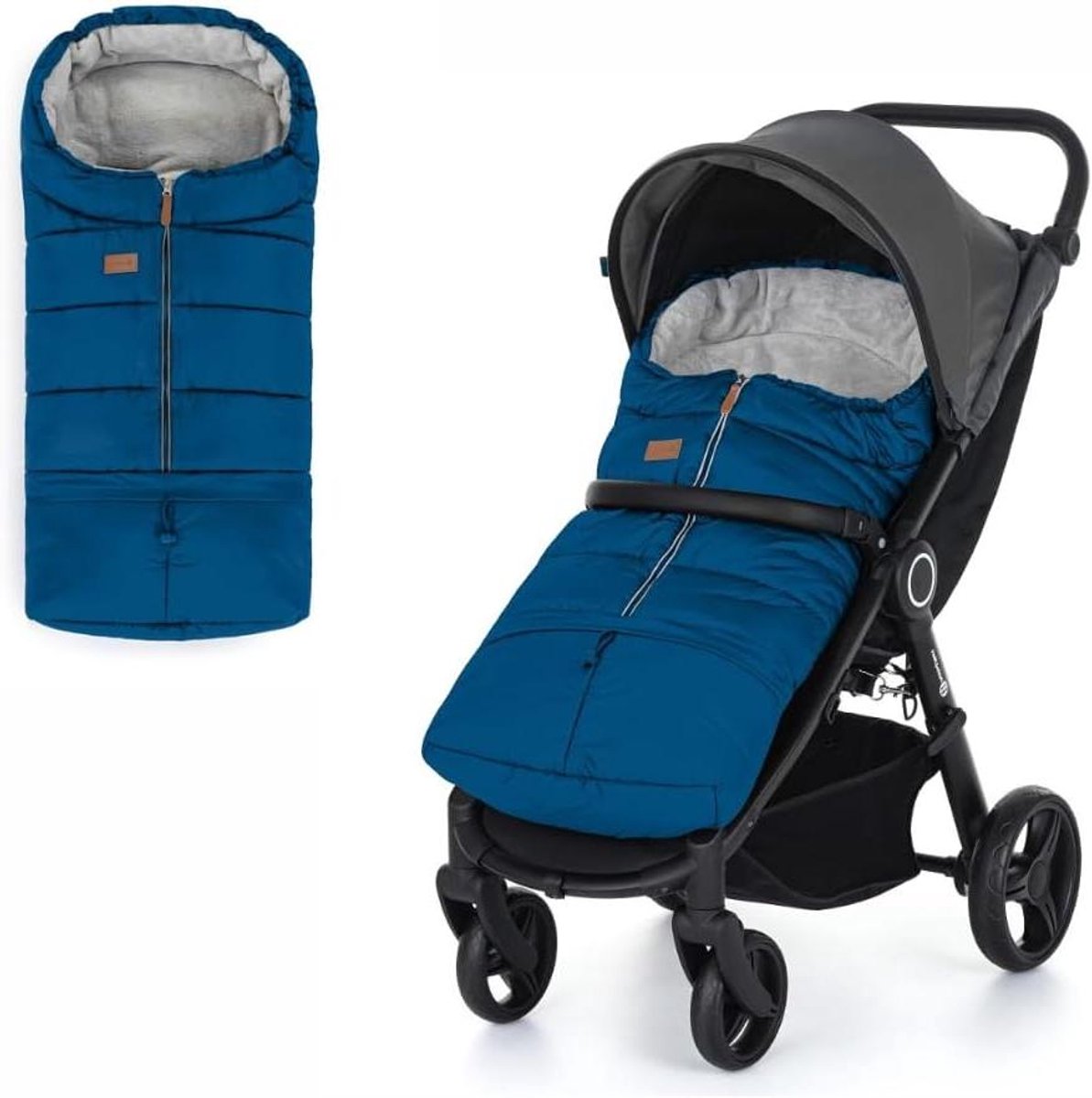 Kinderwagen voetenzak - Baby slaapzak - Warmte buiten - 3-in-1 ontwerp - 110 cm lang - Oceaanblauw