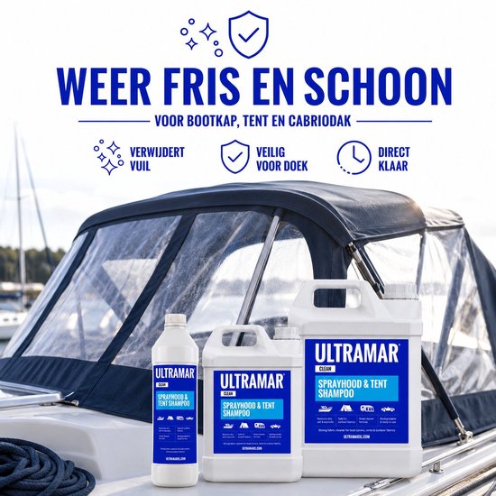 Ultramar - Sprayhood & Tent Shampoo 2,5 L - Reiniger voor Bootkap, Tent, Cabriodak, Zonnescherm - Bootonderhoud - Schoonmaakmiddel van Ultramar — afbeelding 3