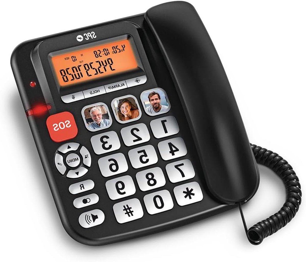 Senioren Telefoon - Vaste Telefoon - Makkelijk Bellen - Extra Luid Volume - Grote Toetsen - Zwart