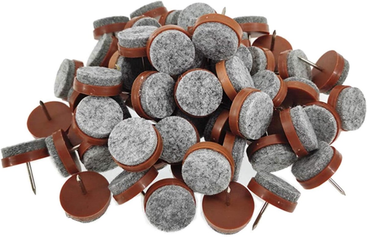 Vilt Pads - Meubeldoppen - Meubels Beschermen - Zwaar Gebruik - 24 mm - Bruin