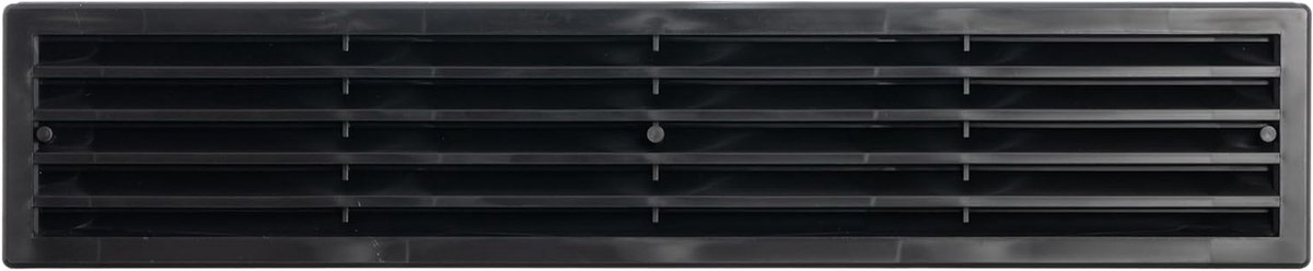 Ventilatierooster Kunststof - Deurrooster Afvoer - Ruimte Ventilatie - Tweedelig Ontwerp - 450 x 92 mm - Zwart