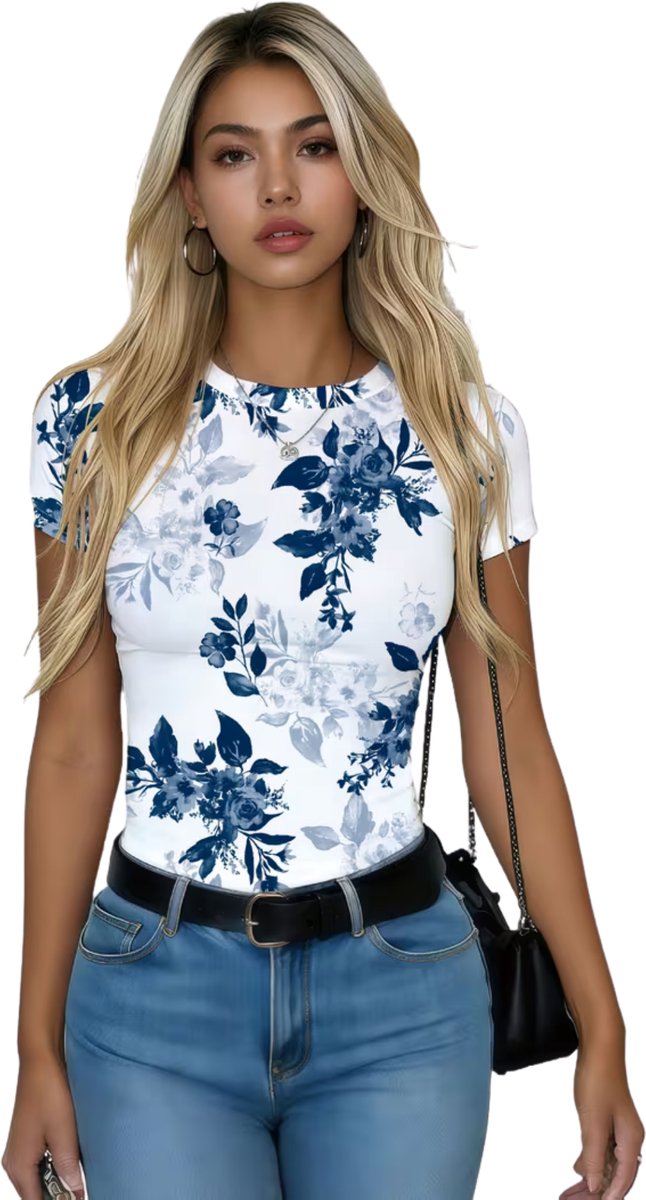 Currero Topje Dames - Top Kleding - Shirt - Blouse - Kort - Volwassen - Meerkleurig