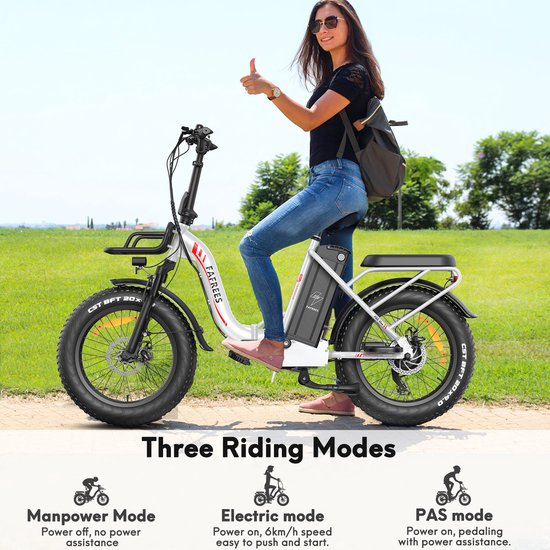 FAFREES F20 MAX Opvouwbare Elektrische Fiets - 48V 30Ah Accu, 160km Bereik, 20"x4.0" Vetbanden, 7-Speed Shimano, Dubbel Geveerd van FAFREES — afbeelding 5
