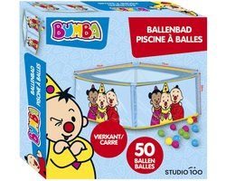 Bumba - Ballenbak - Ballenbad inclusief 50 kleurrijke ballen - Vierkant - Voor binnen en buiten - 75 x 75 x 30 cm