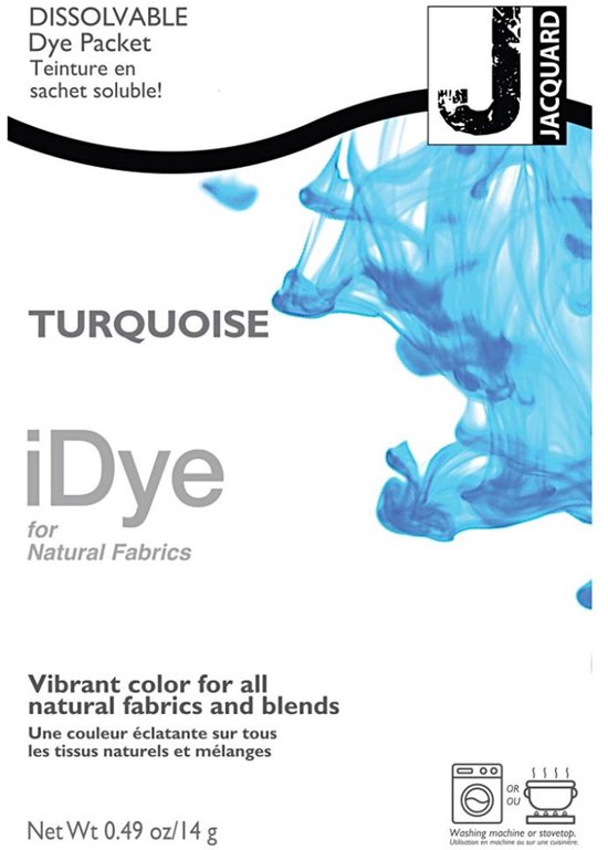 Teinture iDye turquoise pour tissus naturels, 14g